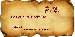 Petruska Noémi névjegykártya